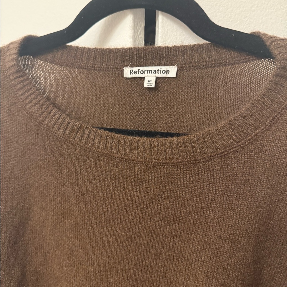 Reformation cashmere crew neck sweater brown - Picture 4 of 5